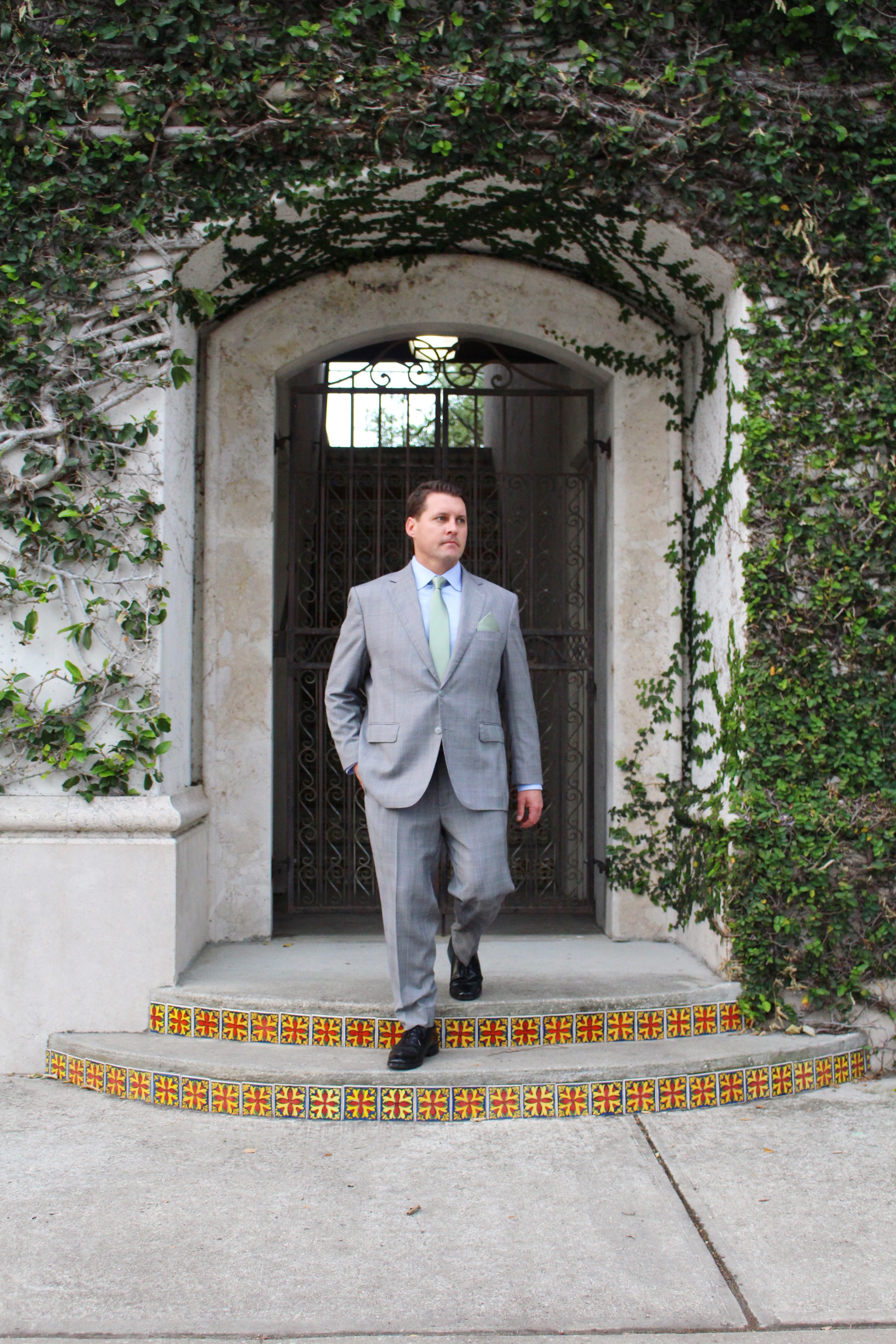 Attorney Richard B. Parker walking outside the office